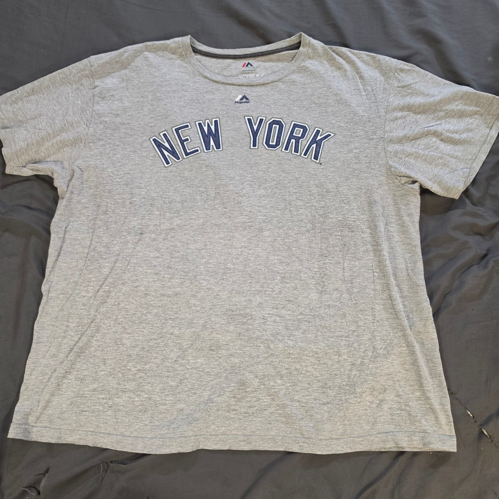 Majestic New York Yankees Aaron Judge 99 T-Shirt Gray Mens 2XL Triple Peak MLB